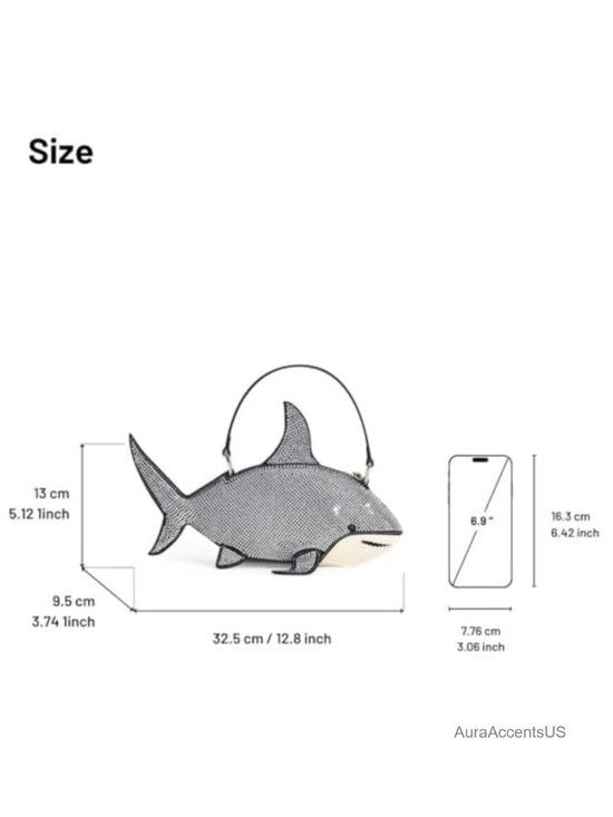 Faux Suede Shark Look Top Handle Satchel Handbag with Artificial Crystal main image 3